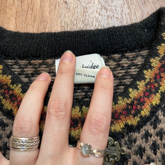 Cambridge Dry Goods vtg Nordic fair isle wool sweater size small clasp closure - Picture 6 of 9